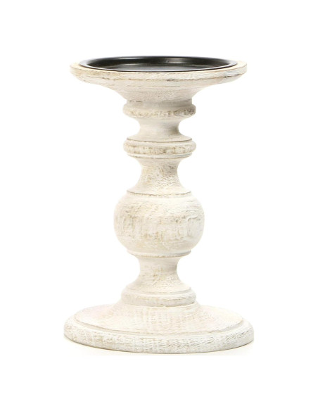 Soporte de Vela de Pilar de Madera Blanca Hosley 17.8 cm Soporte de Vela de Pilar de Madera Blanca Hosley 17.8 cm