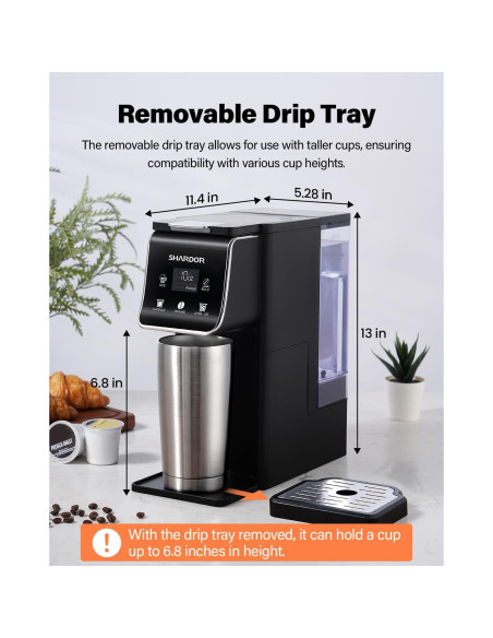 Cafetera SHARDOR KM802 Automática 1.5L 180-410ml Negra Cafetera SHARDOR KM802 Automática 1.5L 180-410ml Negra