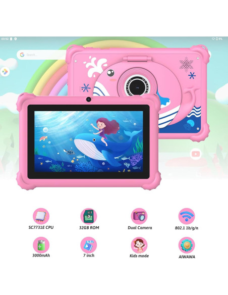 Tableta para Niños 7" Aheadthink AHQ82K Android 12 4GB RAM Tableta para Niños 7" Aheadthink AHQ82K Android 12 4GB RAM