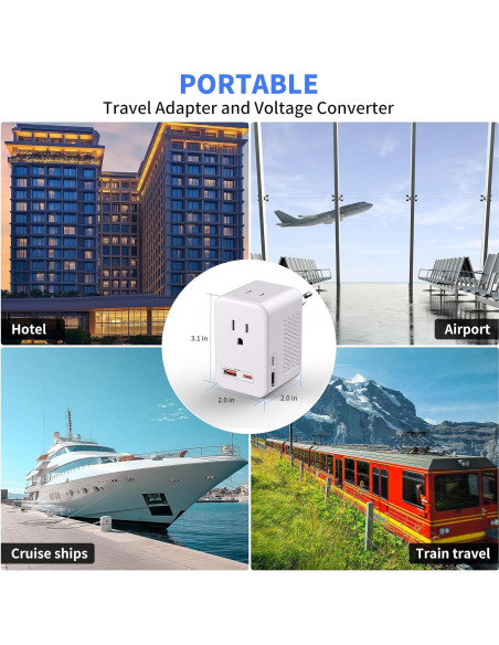 Convertidor de Voltaje TREVOLTY 1600W 220V a 110V con USB Convertidor de Voltaje TREVOLTY 1600W 220V a 110V con USB