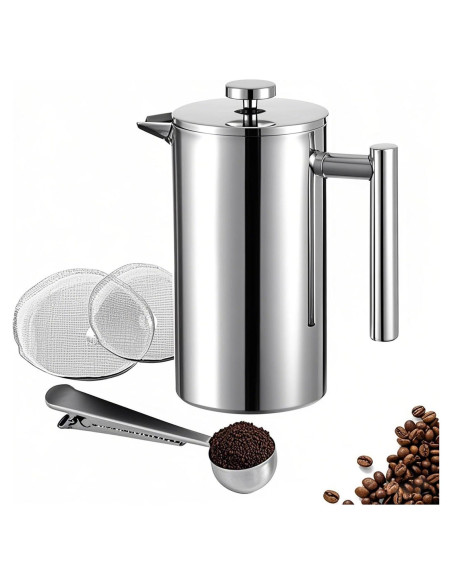 Prensa Francesa 350ml Meelio Acero Inoxidable Camping Prensa Francesa 350ml Meelio Acero Inoxidable Camping