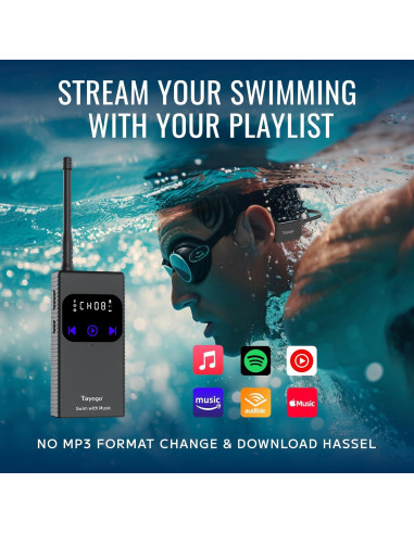 Auriculares de Natación Tayogo W23 con Bluetooth IPX8