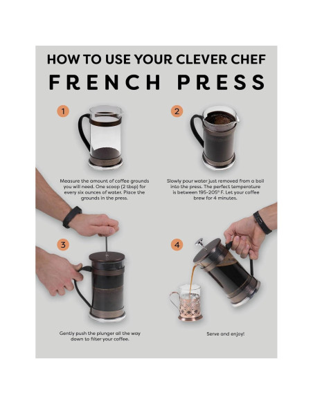 Cafetera Prensa Francesa Clever Chef 2 Tazas Negra 0.4L Cafetera Prensa Francesa Clever Chef 2 Tazas Negra 0.4L