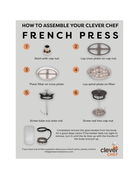 Cafetera Prensa Francesa Clever Chef 2 Tazas Negra 0.4L Cafetera Prensa Francesa Clever Chef 2 Tazas Negra 0.4L