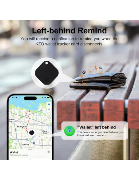 Etiqueta de Rastreo Bluetooth KZO - Paquete de 2, Negro Etiqueta de Rastreo Bluetooth KZO - Paquete de 2, Negro