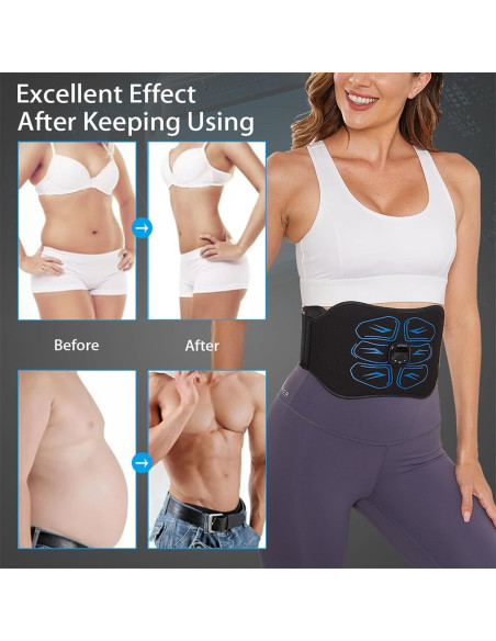 Estimulador Muscular EMS Ruszoaer Cinturón Abdominal Azul Estimulador Muscular EMS Ruszoaer Cinturón Abdominal Azul