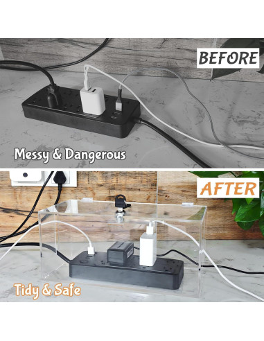 Organizador de Cables Acrílico 2PC PILISPARK a Prueba de Niños