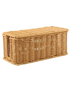 Caja de Gestión de Cables de Ratán Hecha a Mano 31x12x13 cm