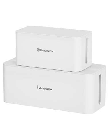 Set de Organizador de Cables ChargeWorx - 2 Cajas Blancas