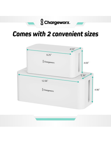 Set de Organizador de Cables ChargeWorx - 2 Cajas Blancas