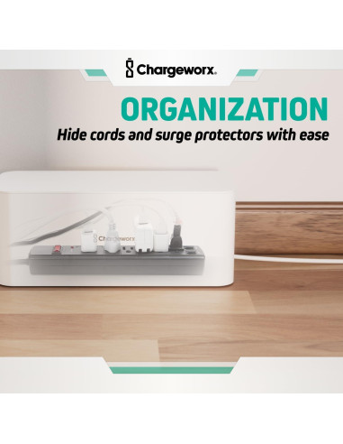 Set de Organizador de Cables ChargeWorx - 2 Cajas Blancas