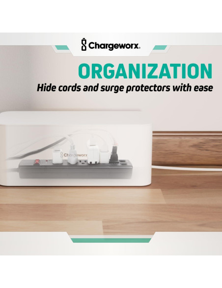 Set de Organizador de Cables ChargeWorx - 2 Cajas Blancas Set de Organizador de Cables ChargeWorx - 2 Cajas Blancas