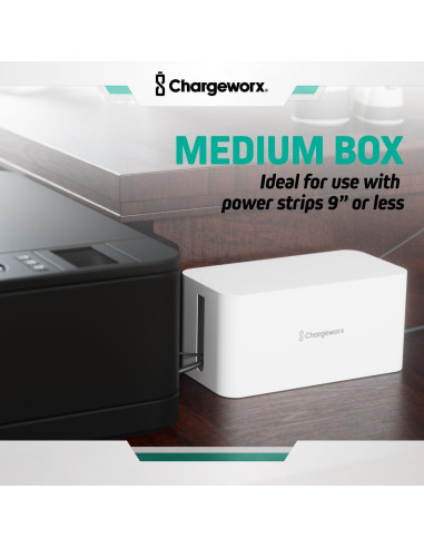 Set de Organizador de Cables ChargeWorx - 2 Cajas Blancas