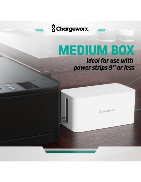 Set de Organizador de Cables ChargeWorx - 2 Cajas Blancas Set de Organizador de Cables ChargeWorx - 2 Cajas Blancas
