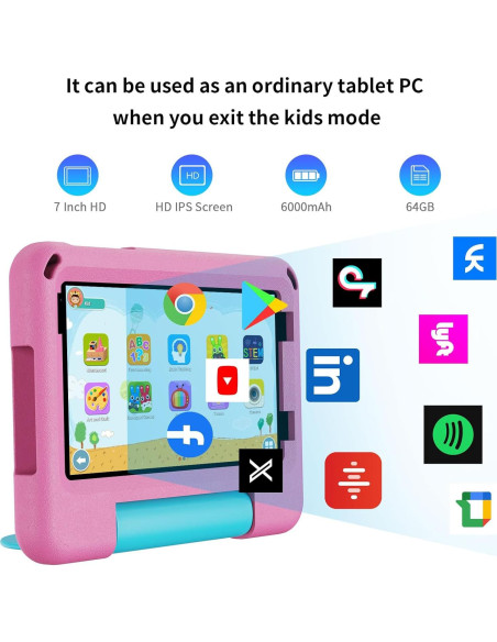 Tablet PRITOM TAB7 PRO Rosa 7" 64GB 3GB RAM Android 14 Niños Tablet PRITOM TAB7 PRO Rosa 7" 64GB 3GB RAM Android 14 Niños