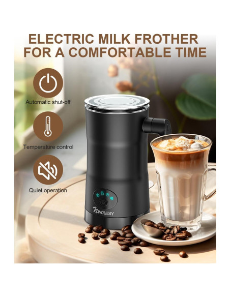 Espumador de Leche Eléctrico NWOUIIAY 4 en 1 350ml Espumador de Leche Eléctrico NWOUIIAY 4 en 1 350ml