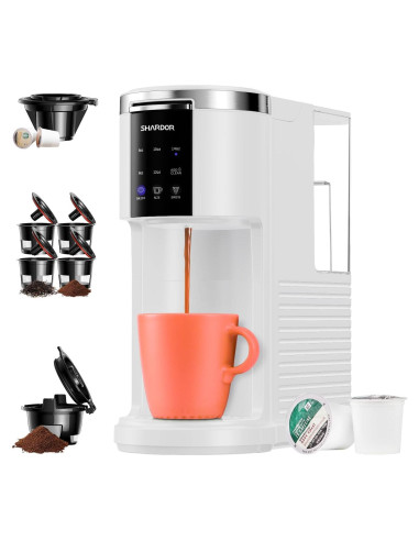 Cafetera SHARDOR 3 en 1 Automática Blanca, 6 a 14oz