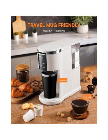 Cafetera SHARDOR 3 en 1 Automática Blanca, 6 a 14oz