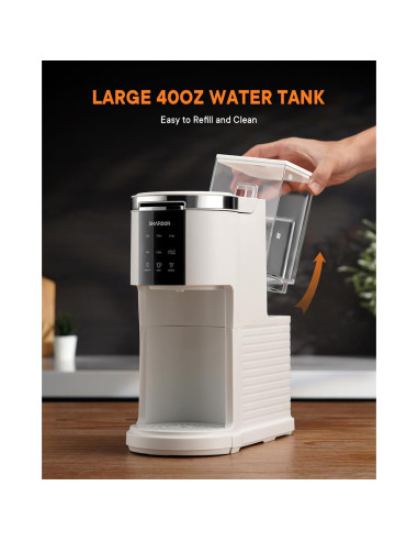 Cafetera SHARDOR 3 en 1 Automática Blanca, 6 a 14oz