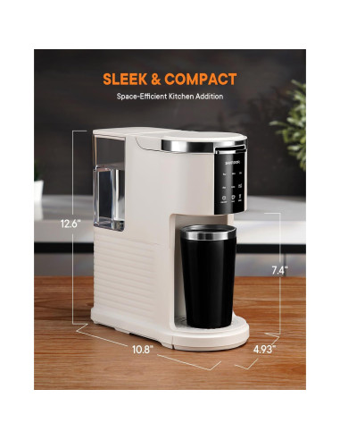 Cafetera SHARDOR 3 en 1 Automática Blanca, 6 a 14oz