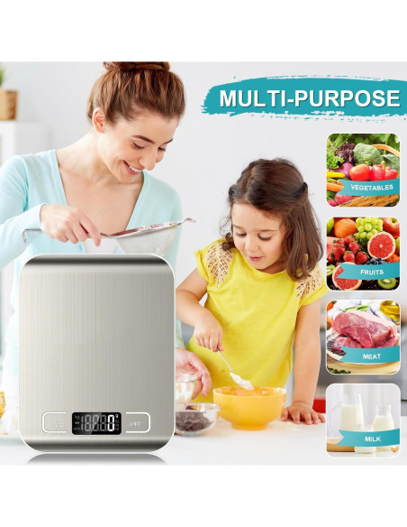 Báscula Digital de Cocina SOYOK 5kg Acero Inoxidable LCD Báscula Digital de Cocina SOYOK 5kg Acero Inoxidable LCD