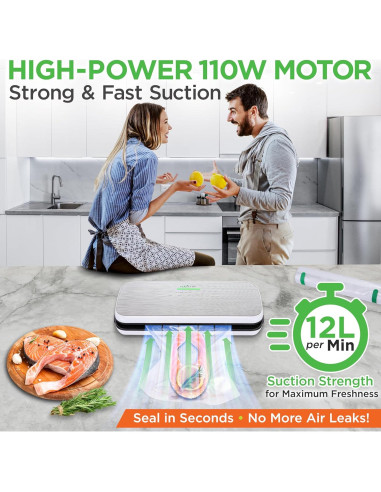 Selladora al Vacío NutriChef PKVS18SL - Automática, Plata