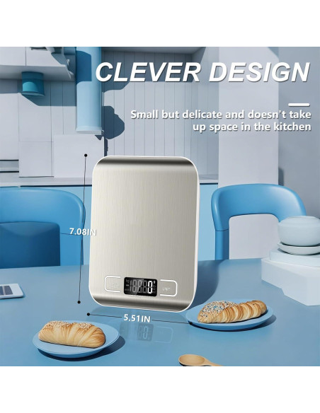 Báscula Digital de Cocina SOYOK 5kg Acero Inoxidable LCD Báscula Digital de Cocina SOYOK 5kg Acero Inoxidable LCD