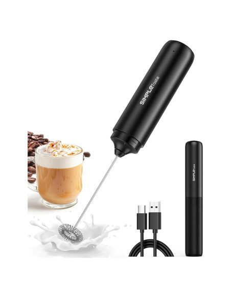 Batidor de Leche SIMPLETASTE Recargable USB-C Acero Inoxidable Batidor de Leche SIMPLETASTE Recargable USB-C Acero Inoxidable