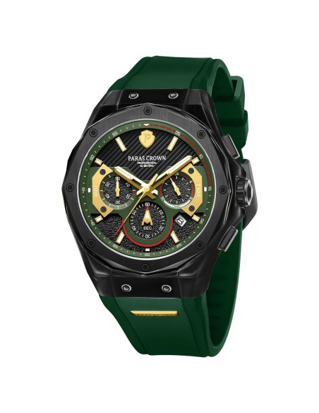 Reloj de Hombre Paras Crown PC-6005 Verde 50M Impermeable Reloj de Hombre Paras Crown PC-6005 Verde 50M Impermeable
