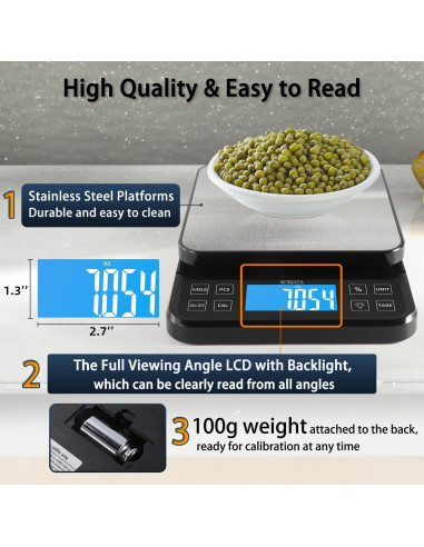 Balanza de Cocina BOMATA B613 5kg Alta Precisión 0.1g USB