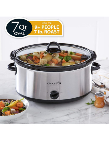 Crock-Pot Olla de Cocción Lenta 8 Cuartos + Manual 7 Cuartos