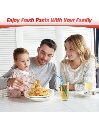 Sailnovo Máquina de Hacer Pasta Manual 2 en 1 con 9 Grosor