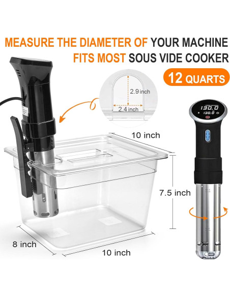 Contenedor Sous Vide Homenote 12 Qt con Tapa y Soporte Contenedor Sous Vide Homenote 12 Qt con Tapa y Soporte
