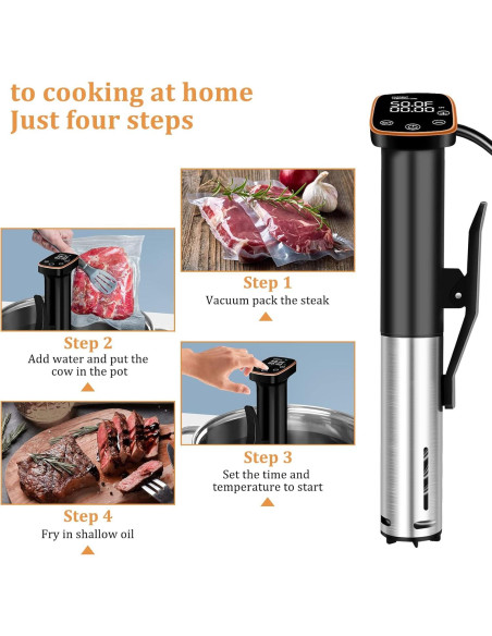 Cocedor Sous Vide Sixfivsevn 1100W Control Táctil IPX7 Cocedor Sous Vide Sixfivsevn 1100W Control Táctil IPX7