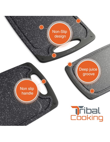 Set de 3 Tablas de Cortar Tribal Cooking Antideslizantes