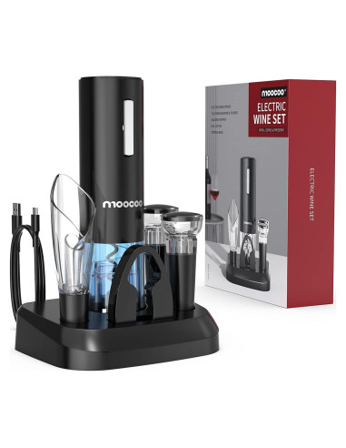 Abridor de Vino Eléctrico Moocoo KP3-361802D-BS 2 en 1