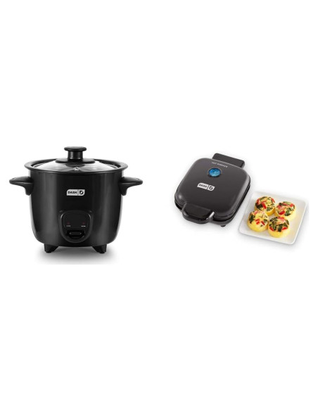 Cocedor de Arroz Mini DASH 2 Tazas + Fabricador de Huevos Sous Vide Cocedor de Arroz Mini DASH 2 Tazas + Fabricador de Huevos Sous Vide
