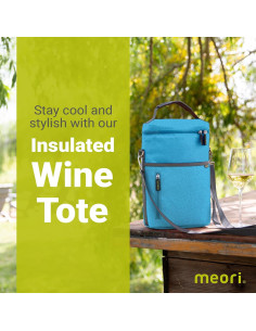 Tote Aislado para 2 Botellas de Vino meori Azul 2