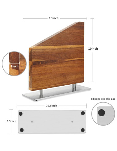 Soporte Magnético para Cuchillos Musifan de Acacia 26.67x25.4cm