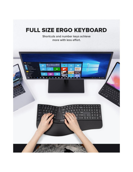Teclado Ergonómico Inalámbrico DeLUX GM909 Negro con Reposamanos Teclado Ergonómico Inalámbrico DeLUX GM909 Negro con Reposamanos