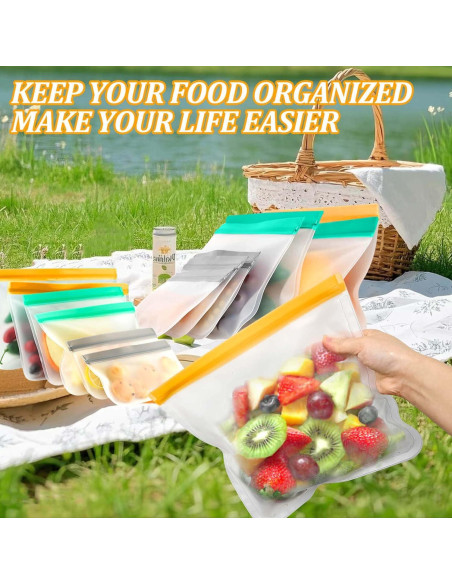 Bolsas Reutilizables DGDUBRB 8 Piezas para Alimentos 3 Galones Bolsas Reutilizables DGDUBRB 8 Piezas para Alimentos 3 Galones