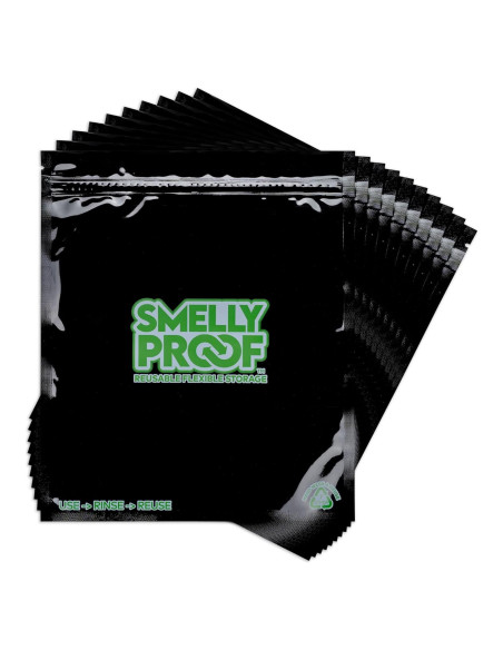 10 Bolsas Reutilizables Smelly Proof Negras 8.5" x 10" a Prueba de Olores 10 Bolsas Reutilizables Smelly Proof Negras 8.5" x 10" a Prueba de Olores
