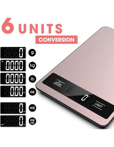Báscula Digital de Cocina Suidreams 5kg Acero Inoxidable LCD Báscula Digital de Cocina Suidreams 5kg Acero Inoxidable LCD