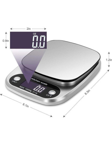 Báscula Digital de Cocina Ozeri 10kg con Pantalla LCD
