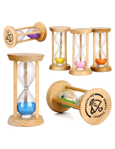 Juego de 6 Temporizadores de Arena PROLOSO Multicolor 30s a 10min