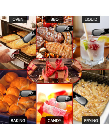 Termómetro Digital para Carne Genérico IP67 Pantalla LED 180