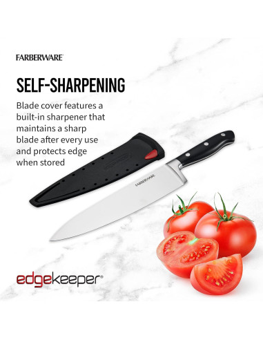 Cuchillo de Chef Forjado 20.32 cm Farberware Edgekeeper Negro