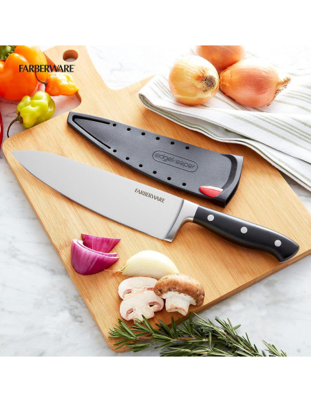 Cuchillo de Chef Forjado 20.32 cm Farberware Edgekeeper Negro Cuchillo de Chef Forjado 20.32 cm Farberware Edgekeeper Negro