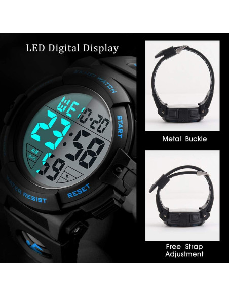 Reloj Digital L LAVAREDO Deportivo Impermeable con Cronómetro Reloj Digital L LAVAREDO Deportivo Impermeable con Cronómetro