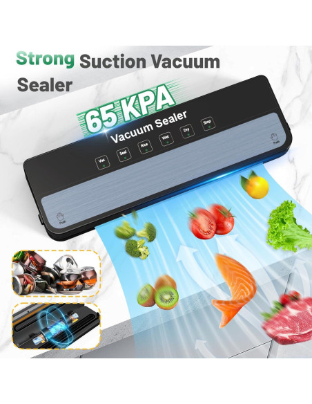 Máquina Selladora al Vacío MAXDONE 6-en-1 con 10 Bolsas Máquina Selladora al Vacío MAXDONE 6-en-1 con 10 Bolsas
